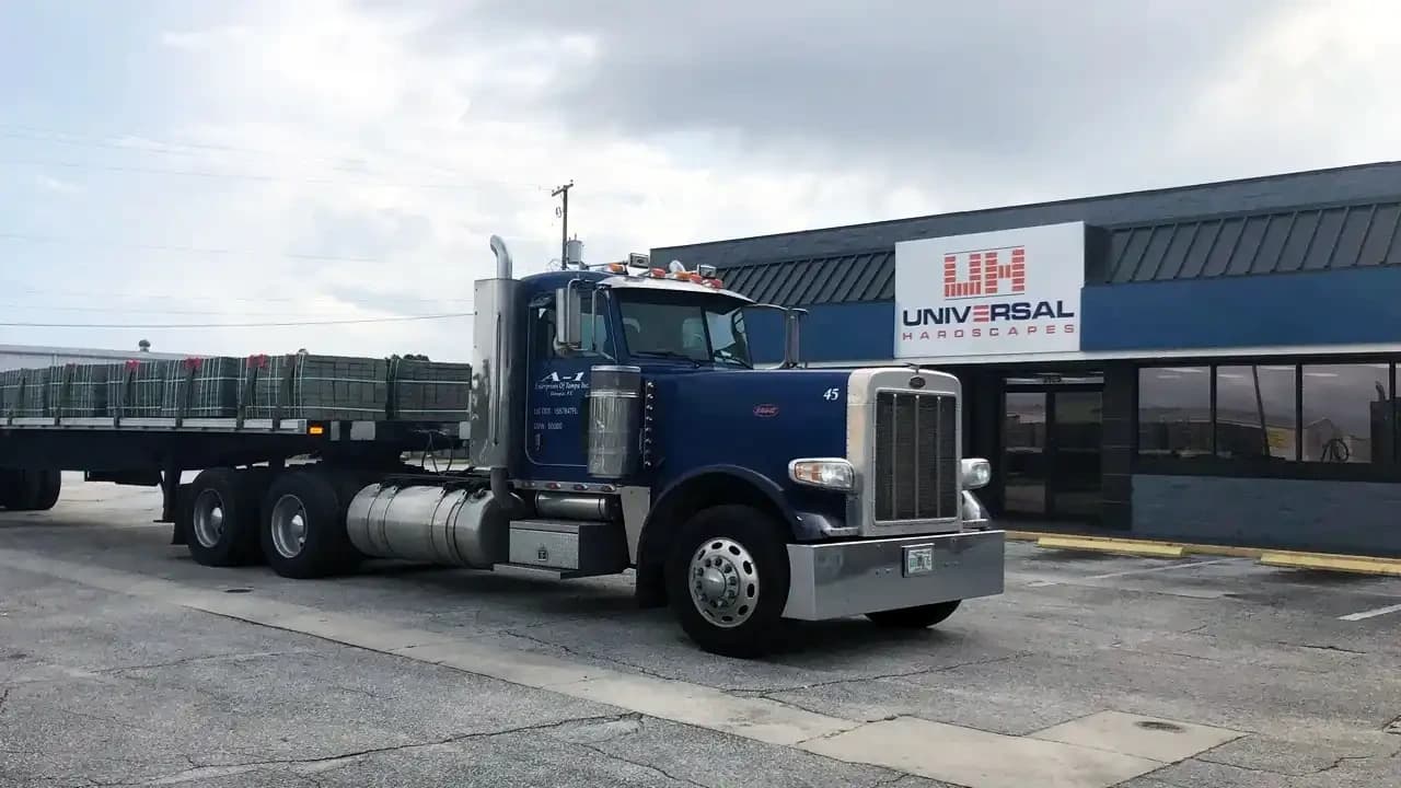 Universal Hardscapes facility and delivery truck