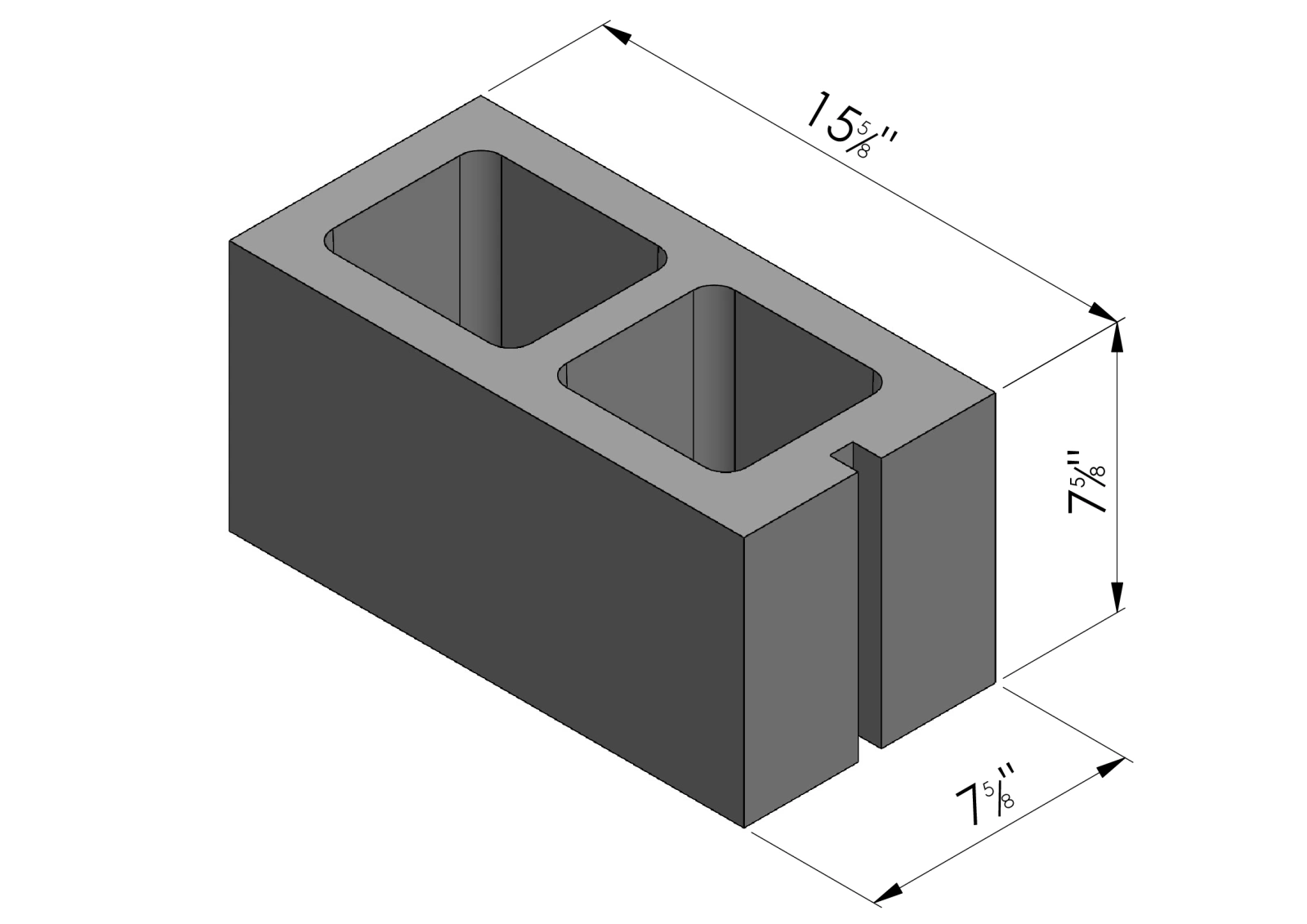 Bloque de concreto para conductos de 8 pulgadas (CMU) fabricado en Tampa, FL