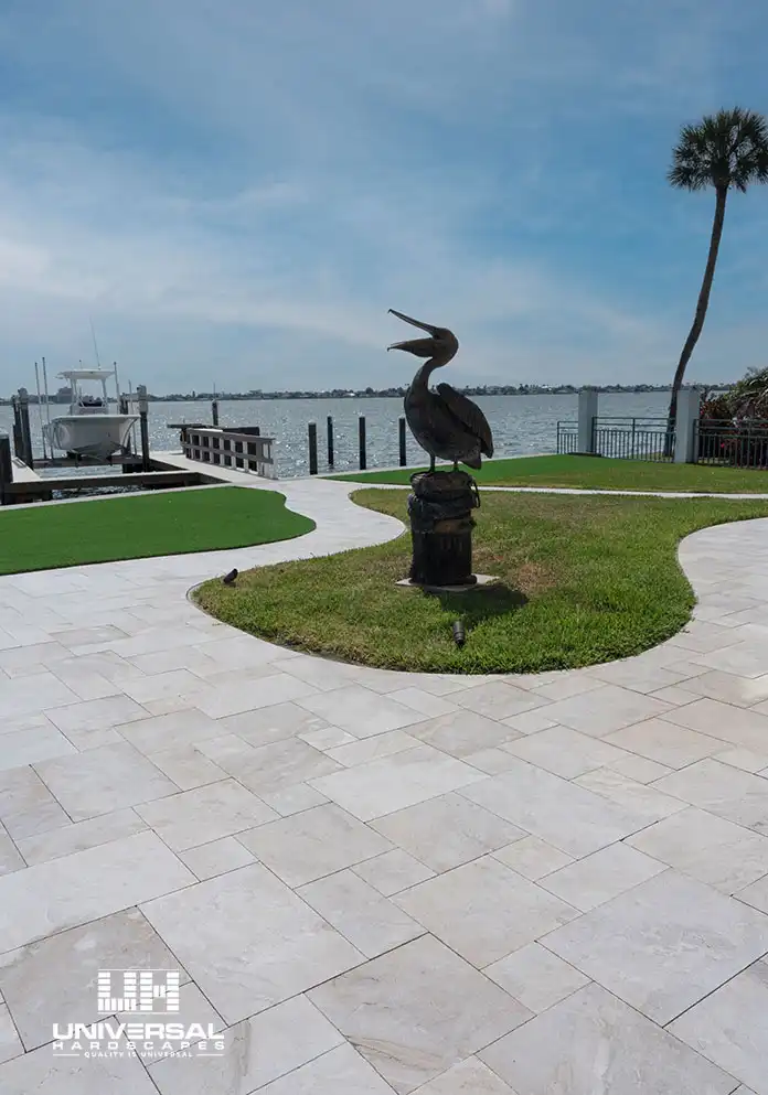 Diana Royal marble paving in a Universal Hardscapes installation