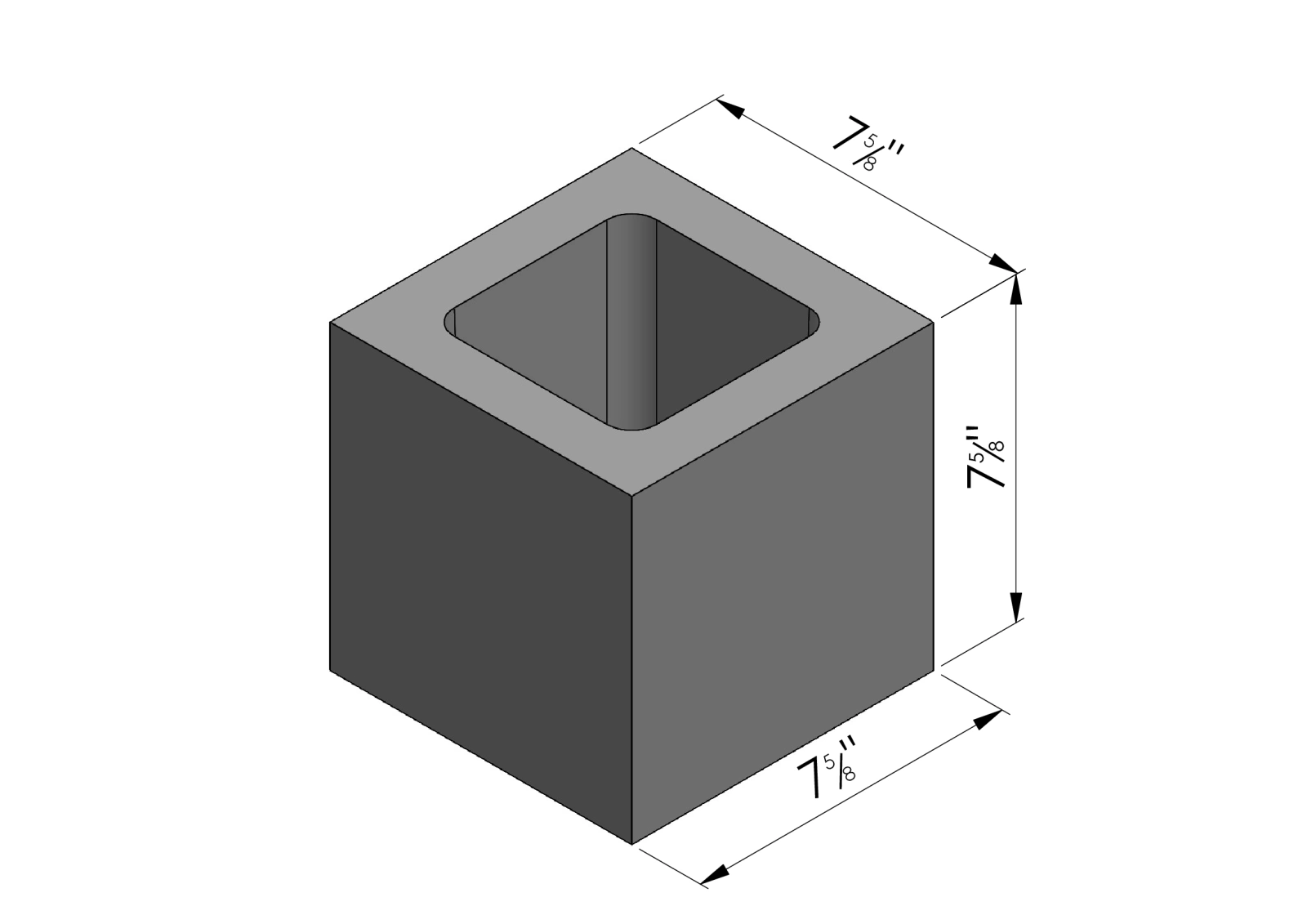 Medio bloque de concreto de 8 pulgadas (CMU) fabricado en Tampa, FL