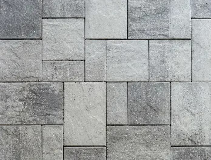 Universal Hardscapes Ice Gray concrete pavers — official product photograph