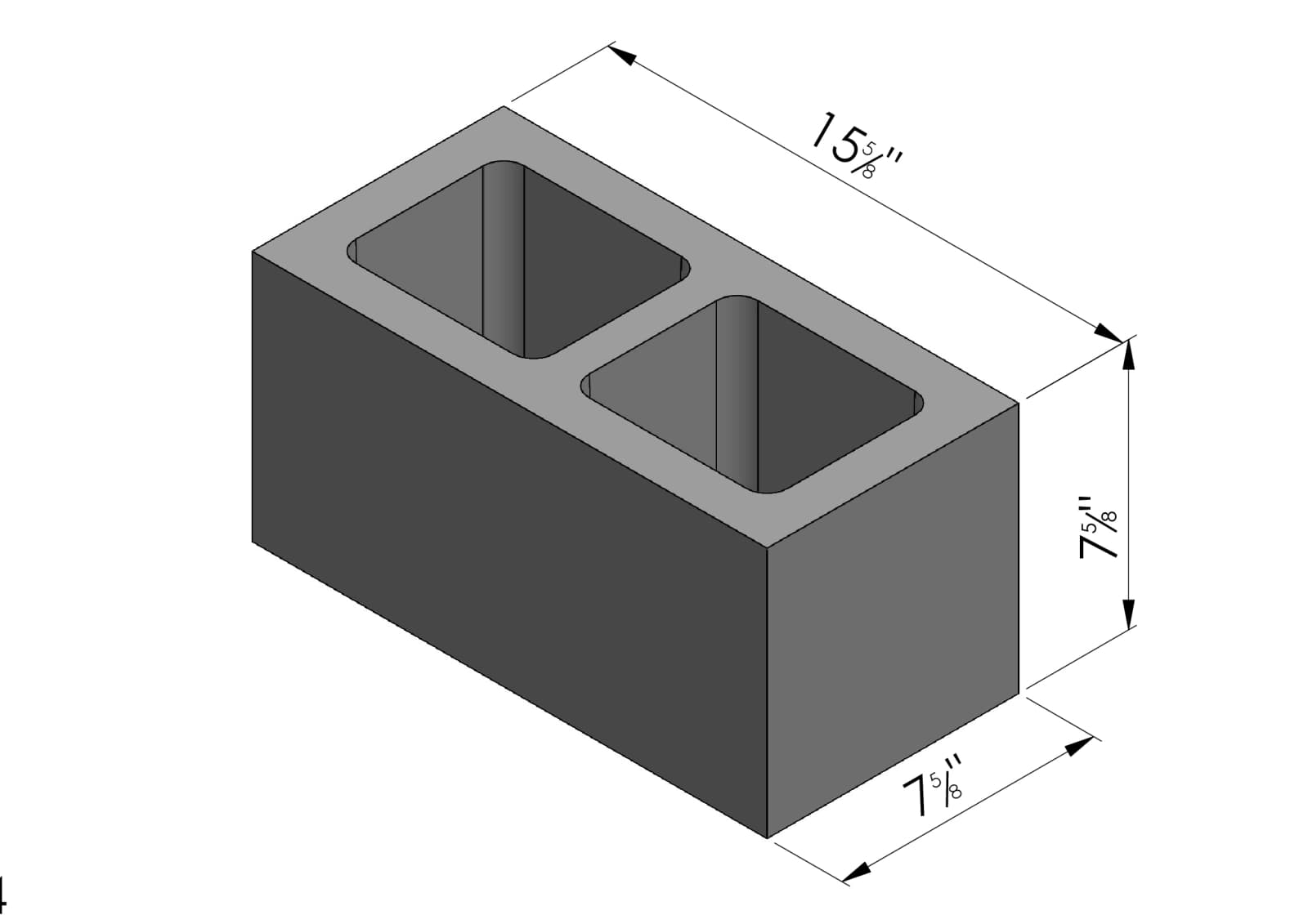 Universal concrete masonry block