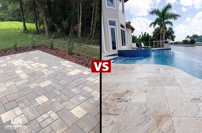 concrete pavers vs natural stone